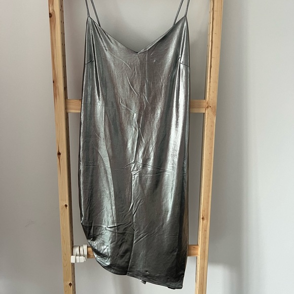 Torn by Ronny Kobo Strappy Dress Metallic Silver ( L ) - Picture 11 of 12